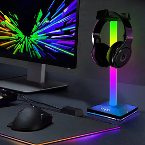 Home Desktop Computer RGB Colorful Headset Ambience Light Bracket