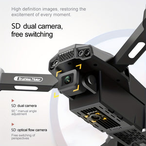 ESULOMP Brushless Drone HD Dual Camera Aerial Drone ,Quadcopter Optical Stream Positioning F196 RC Airplane